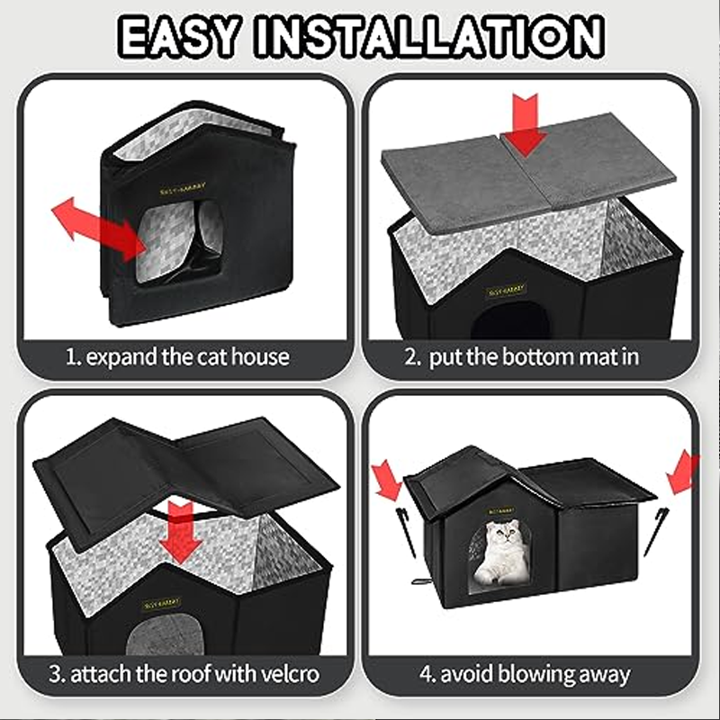 Furrybaby Weatherproof Cat House with Insulation