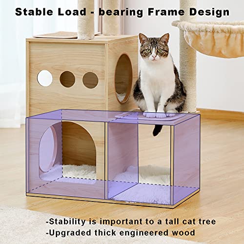 Modern Wood Cat Tree for Large Cats