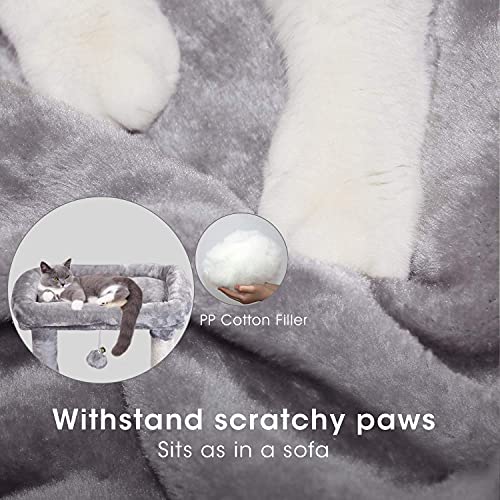 Gray Cat Tree Tower with Perches & Scratching Post