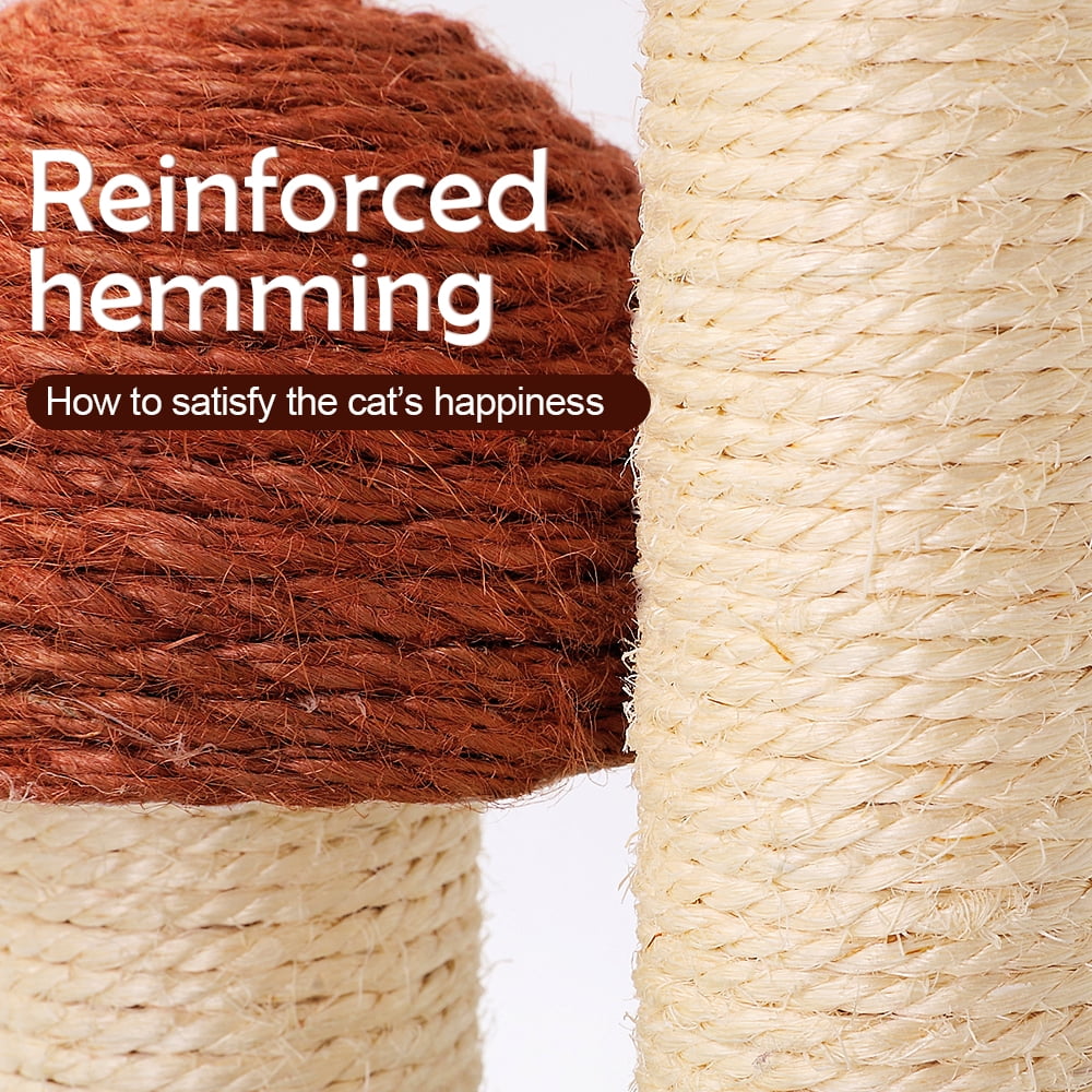 Mushroom Cat Tree Scratching Post - Brown