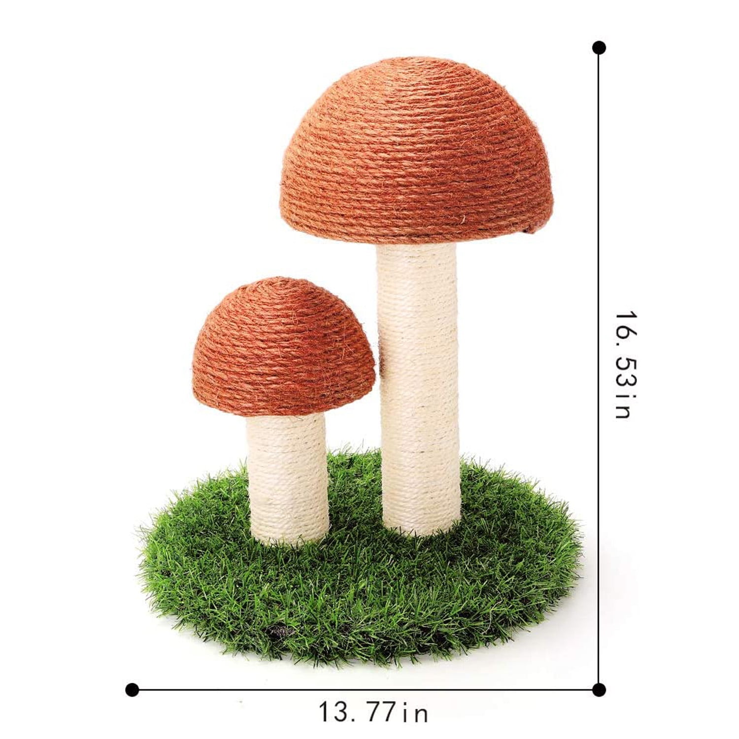 Mushroom Cat Tree Scratching Post - Brown