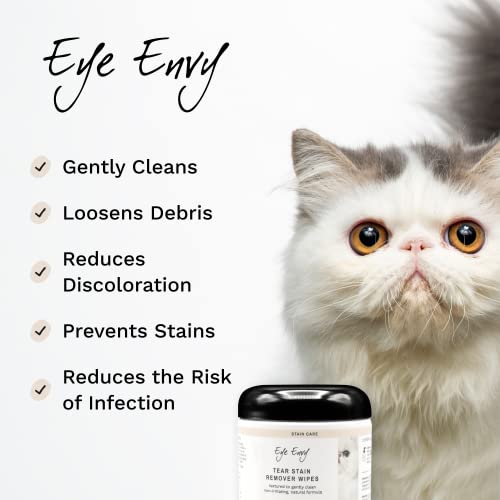 Eye Envy Tear Stain Wipes for Cats | 60 Ct