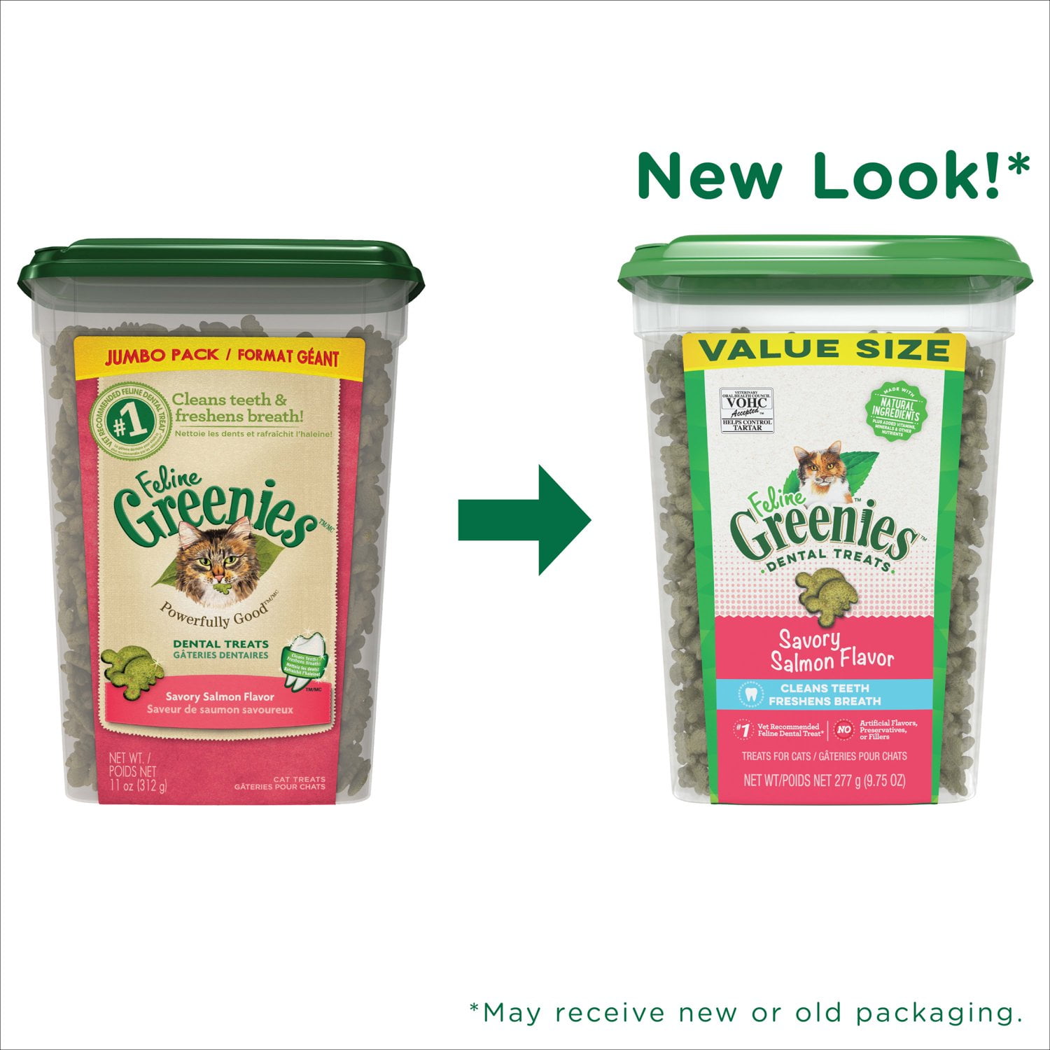 Salmon-flavored Feline Greenies Dental Treats - 9.75 oz