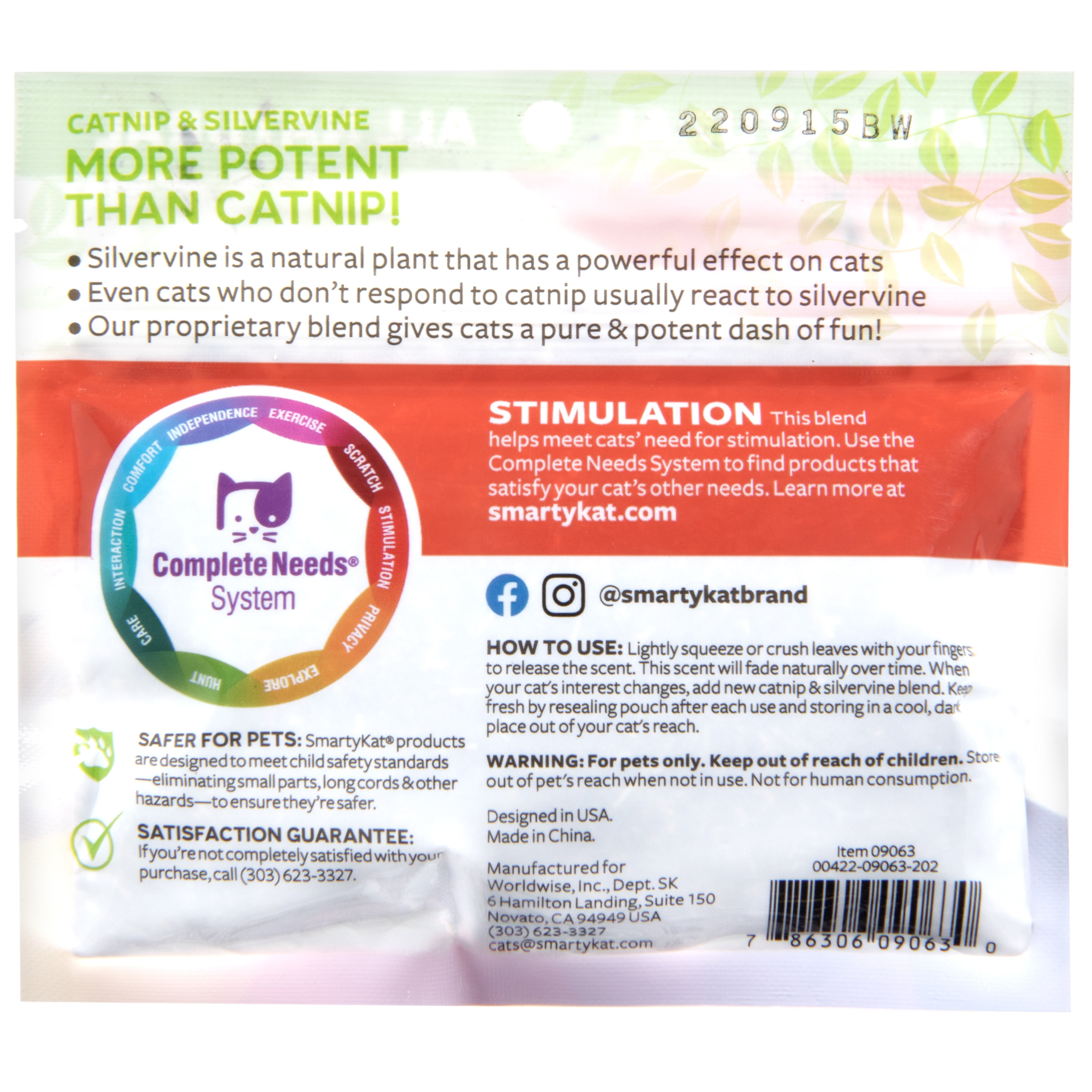 Resealable Pouch of SmartyKat Catnip Blend