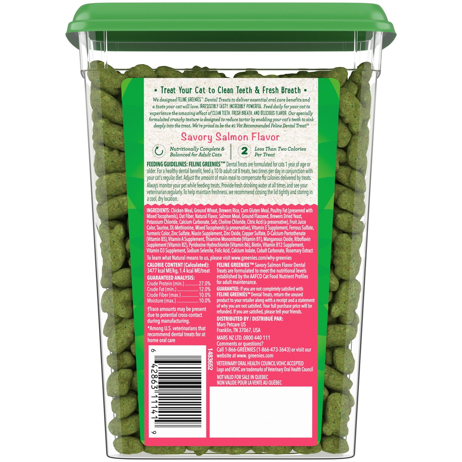 Salmon-flavored Feline Greenies Dental Treats - 9.75 oz