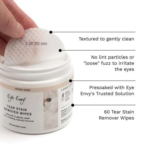 Eye Envy Tear Stain Wipes for Cats | 60 Ct