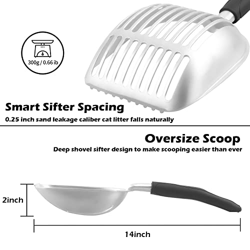 Aluminum Cat Litter Scoop with Silicone Handle