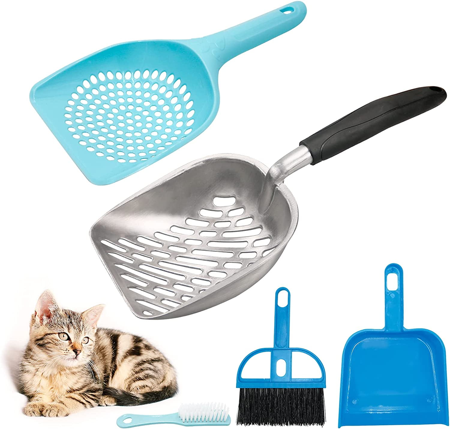 4-Piece Long-Handled Cat Litter Scoop Set