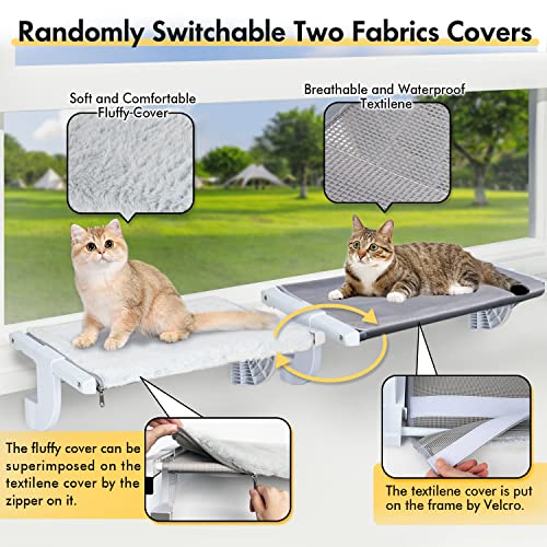 Window Mounted Cat Perch with Removable Covers