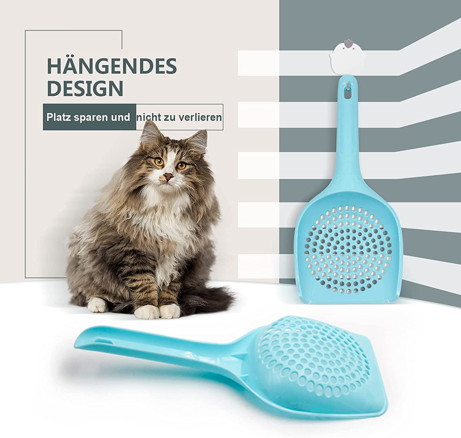 4-Piece Long-Handled Cat Litter Scoop Set