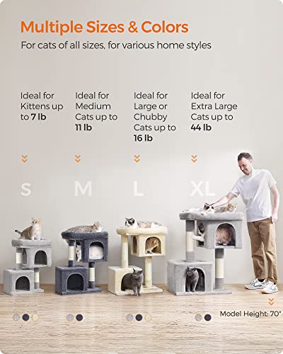 XL Smoky Gray Cat Tree with Scratch Post