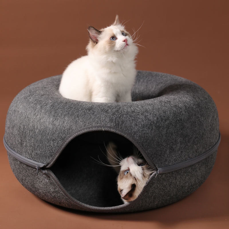 Cat Donut Tunnel Bed and Toy Set