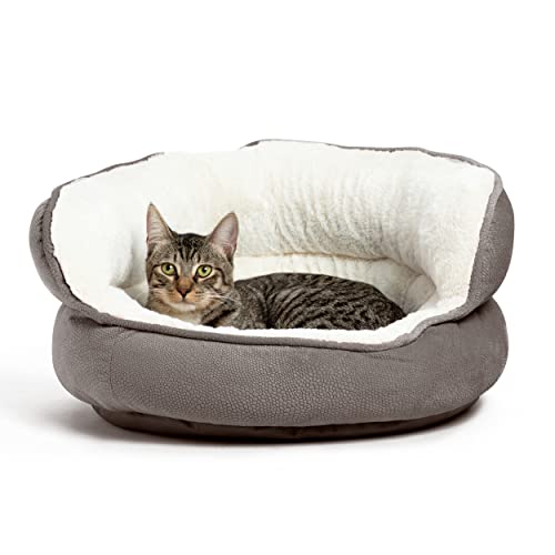 Sheri Orthopedic High Bolster Cat Bed - Gray