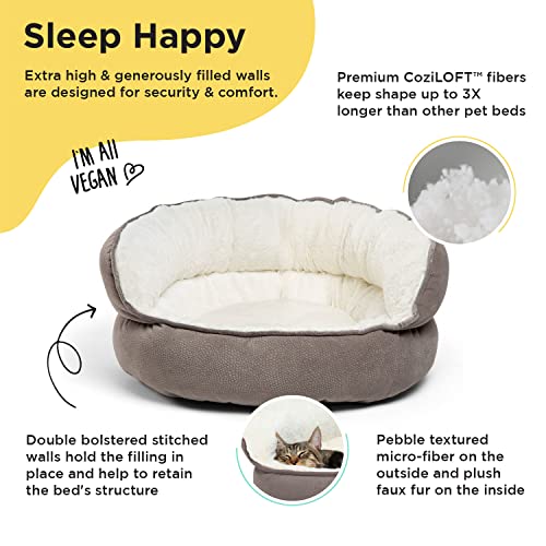 Sheri Orthopedic High Bolster Cat Bed - Gray