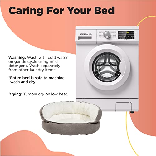 Sheri Orthopedic High Bolster Cat Bed - Gray