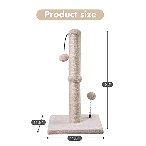 Premium Sisal Cat Scratching Post with Ball (22in)