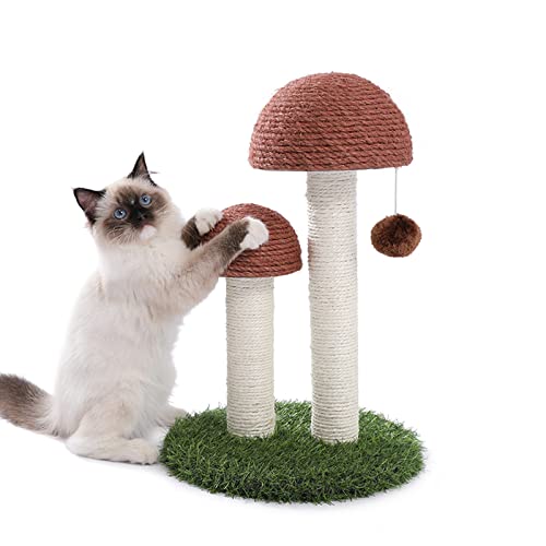 Mushroom Cat Scratching Post with Toy Ball