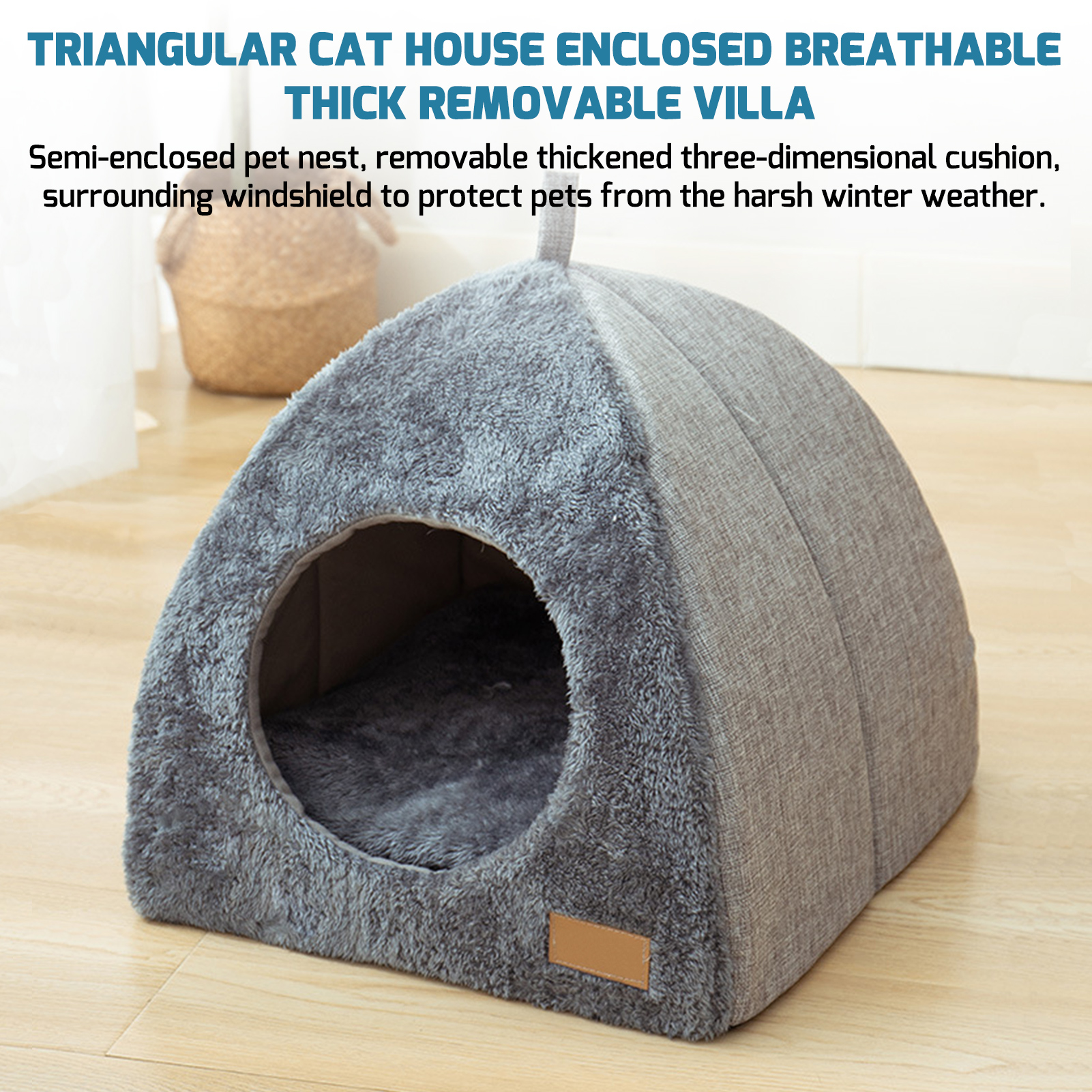 Cozy Triangle Cat Nest Igloo Bed