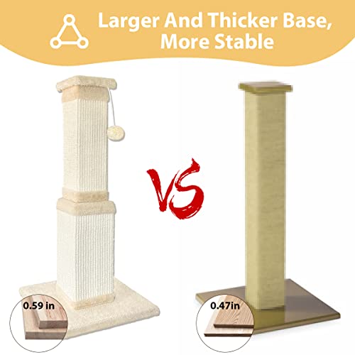 32" Modern Sisal Cat Scratcher Protects Furniture