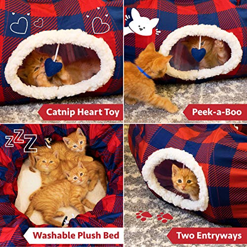 Large Cat Tunnel Bed with Pop-Up Feature
