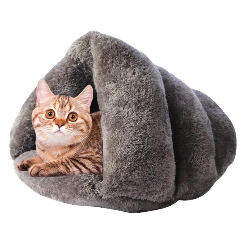 Indoor Cat Fleece Triangle Bed Cave