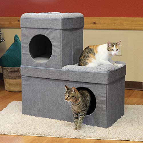 Grey Kitty City Cat Condo & Cube