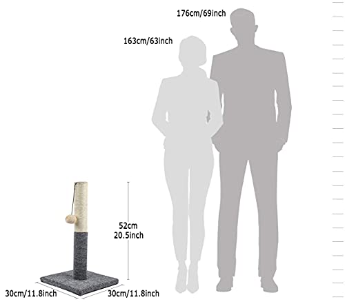 Ahomdoo 20.5" Cat Scratching Post with Ball Toy