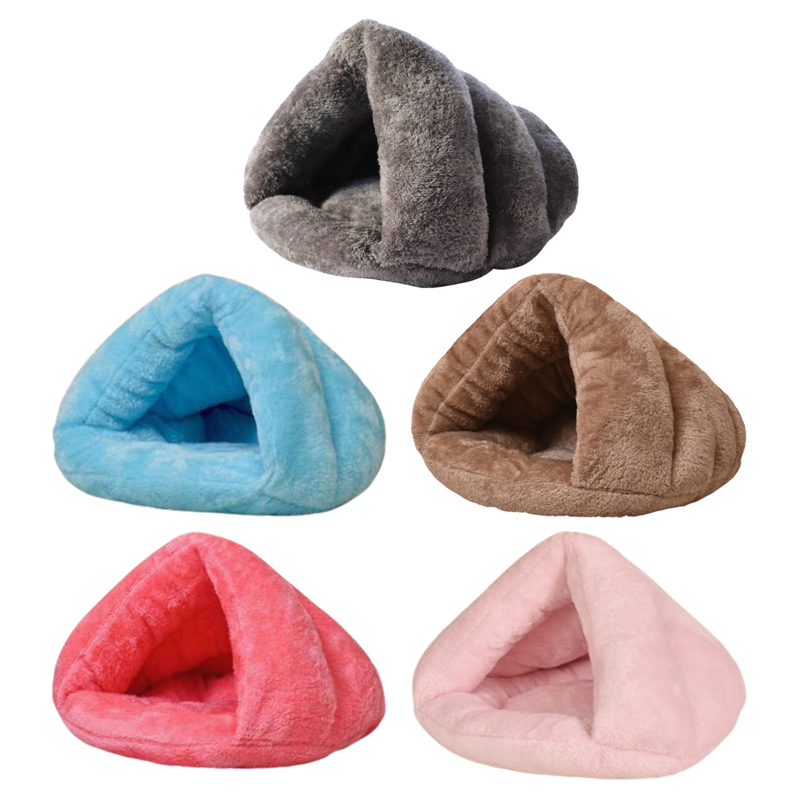 Indoor Cat Fleece Triangle Bed Cave