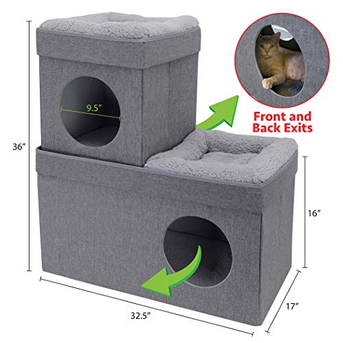 Grey Kitty City Cat Condo & Cube