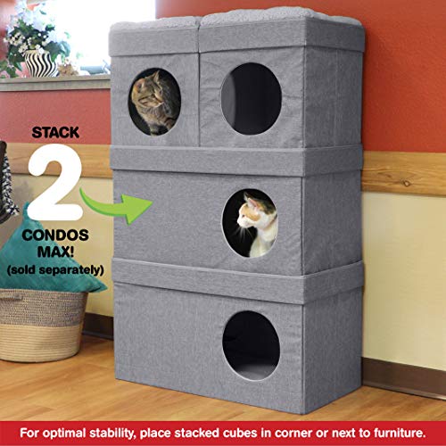 Grey Kitty City Cat Condo & Cube