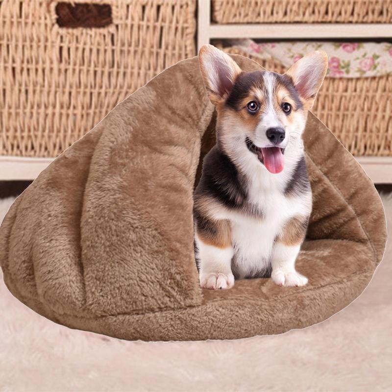 Indoor Cat Fleece Triangle Bed Cave