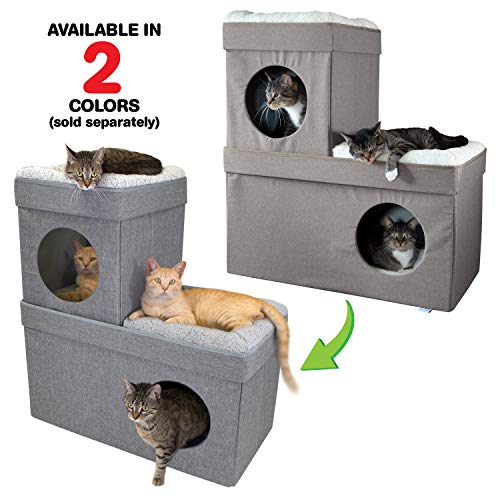 Grey Kitty City Cat Condo & Cube