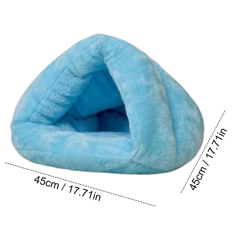 Indoor Cat Fleece Triangle Bed Cave