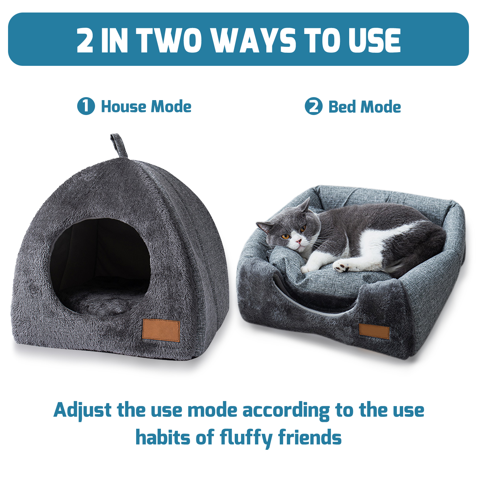 Cozy Triangle Cat Bed Nest Sleeping Cave Igloo