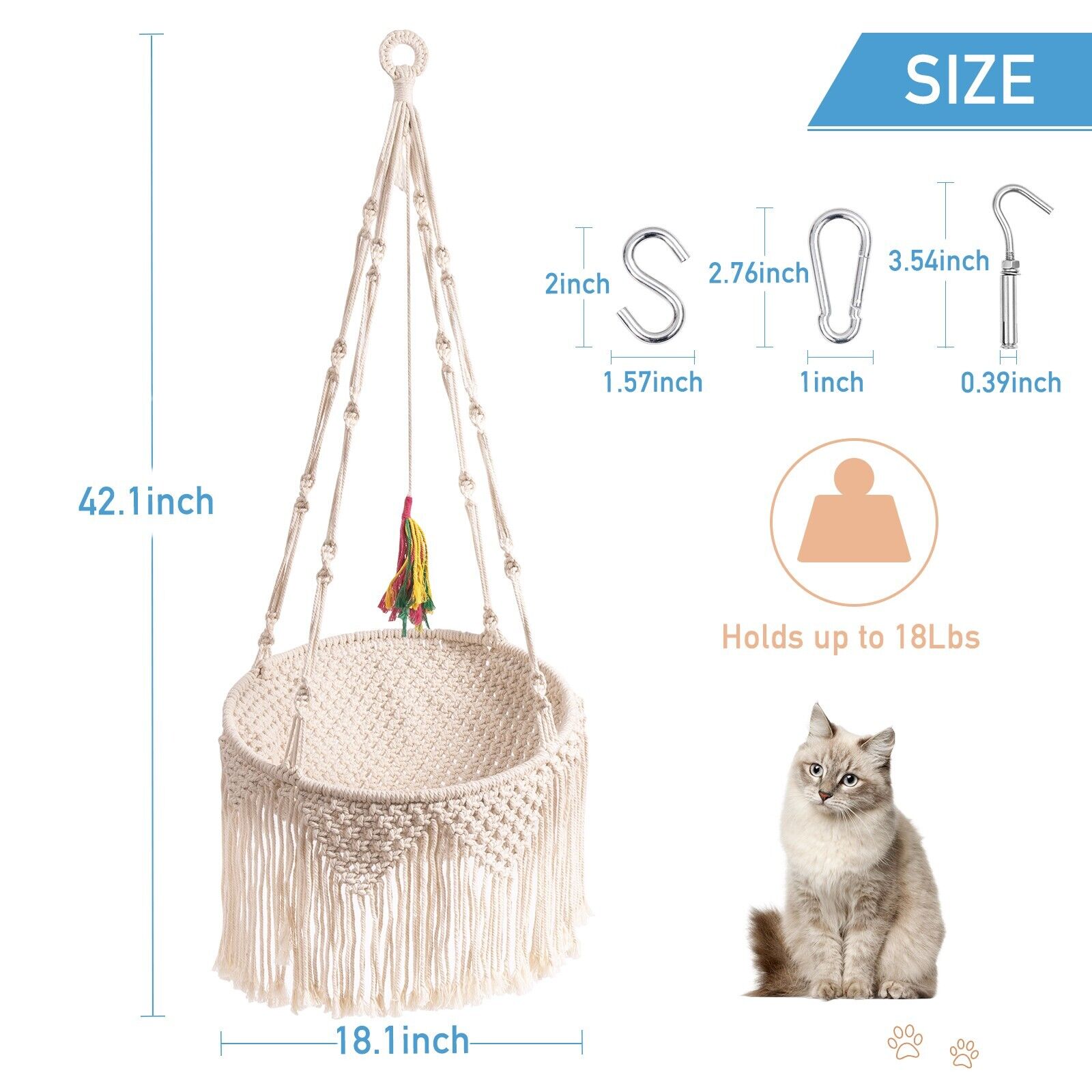 Handwoven Cat Window Bed for Indoor/Outdoor Perching