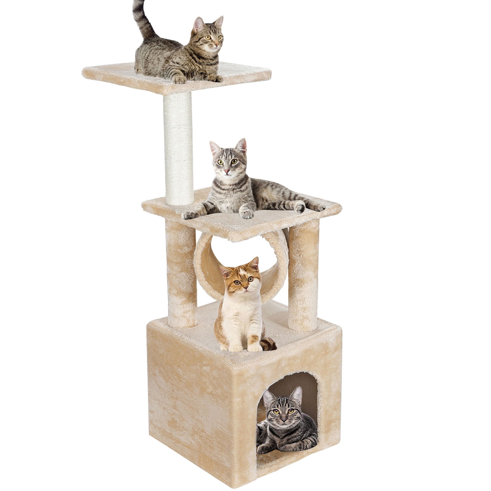 36" Cat Tree Climber with Plush Perch