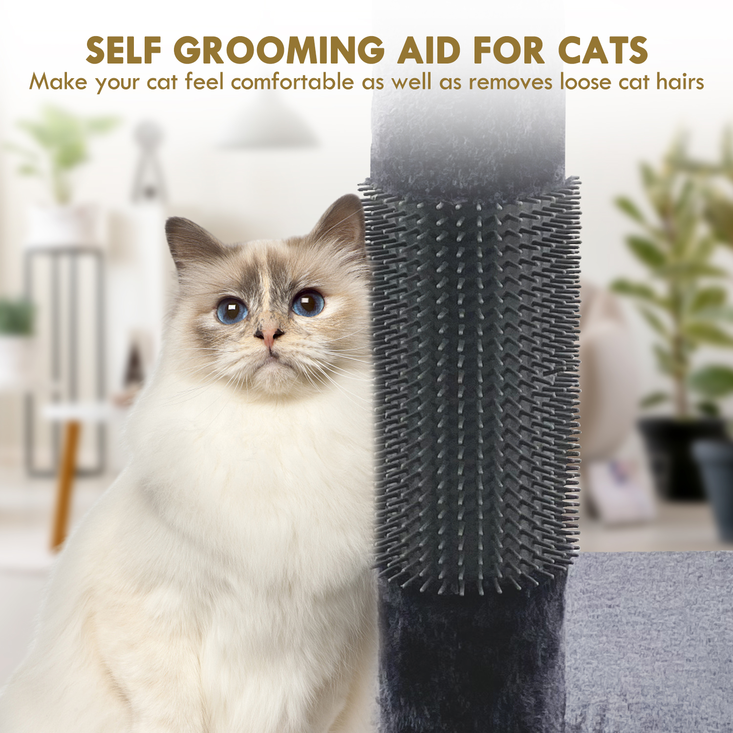Interactive Cat Scratching Post with Grooming Toys