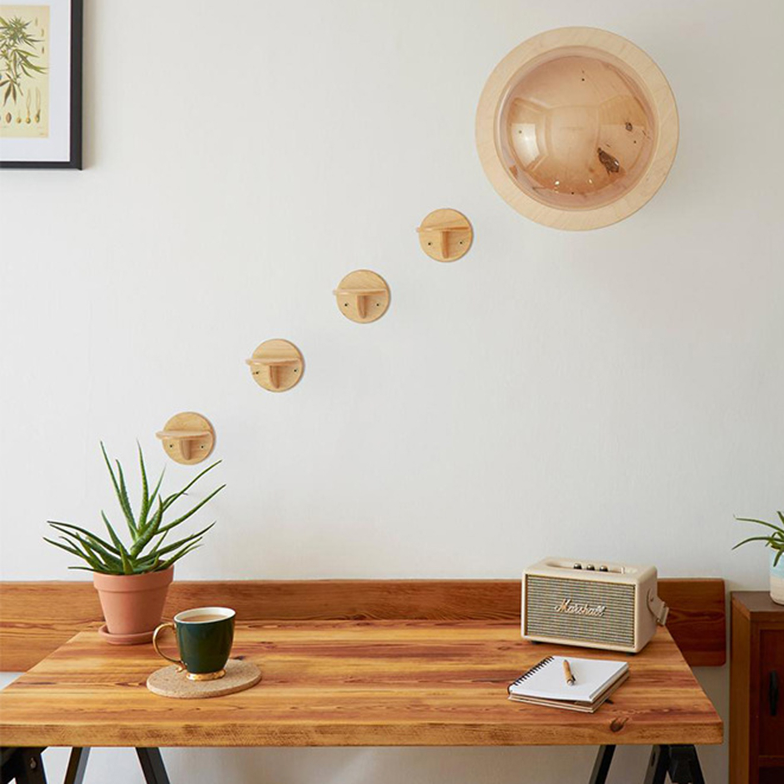 Wall mounted cat shelf with hammock