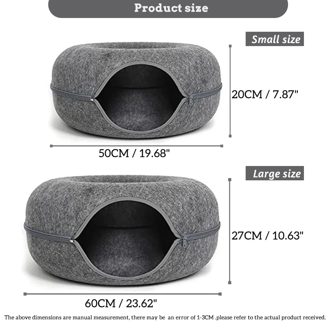 Donut Cat Bed Tunnel Interactive Toy Wool Bed