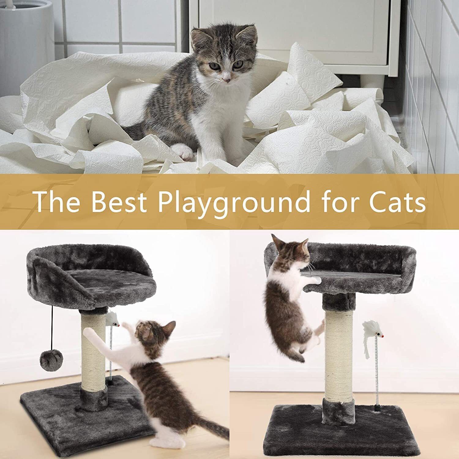 Large Gray Cat Tree Condo & Activity Center