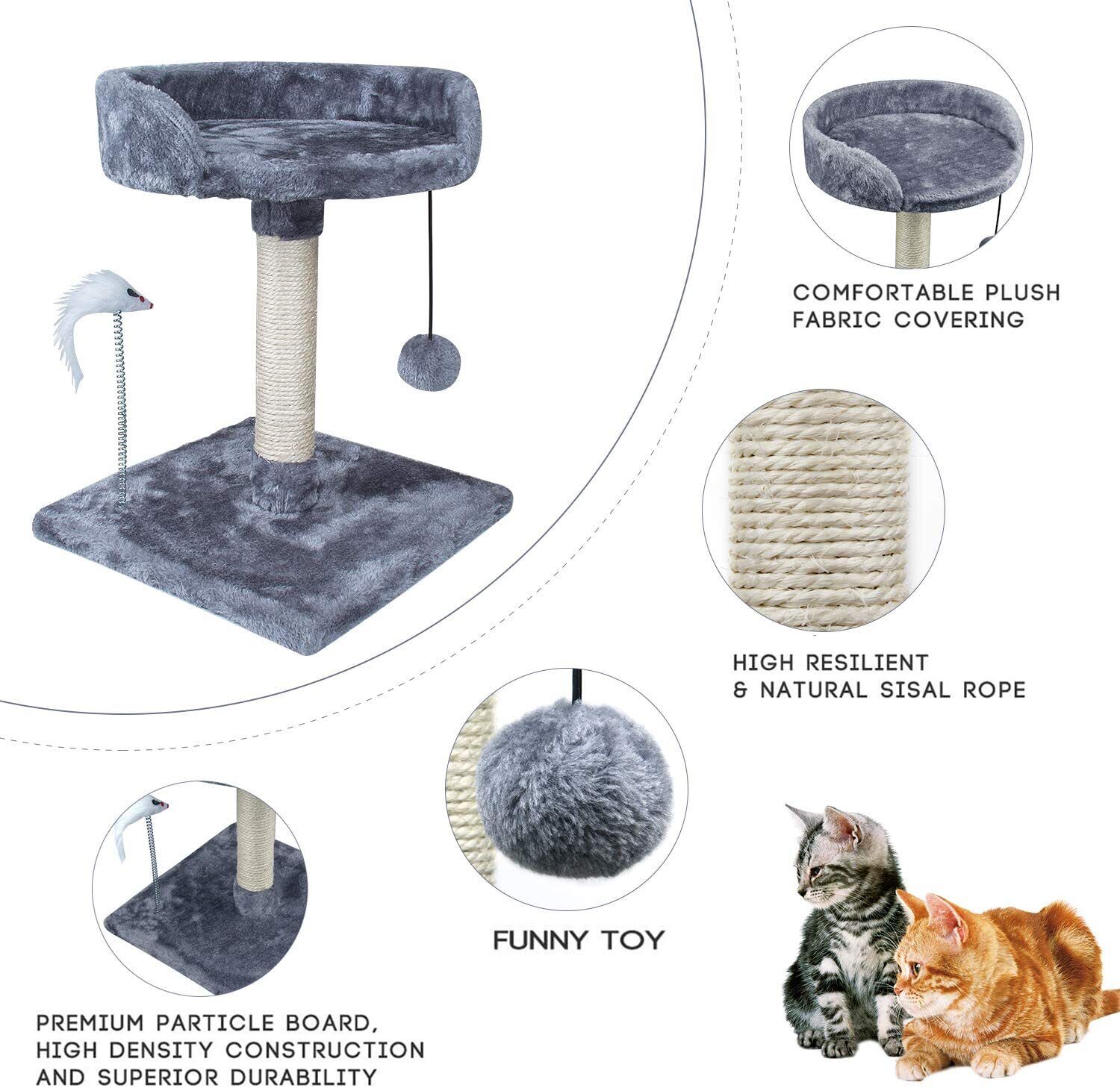 Large Gray Cat Tree Condo & Activity Center