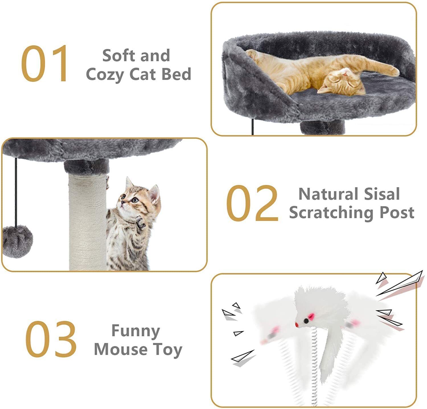 Large Gray Cat Tree Condo & Activity Center