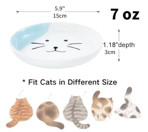 Ceramic Cat Food Bowls, Set of 2