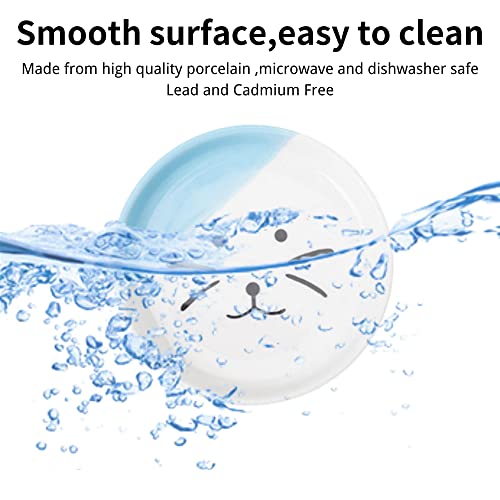 Ceramic Cat Food Bowls, Set of 2