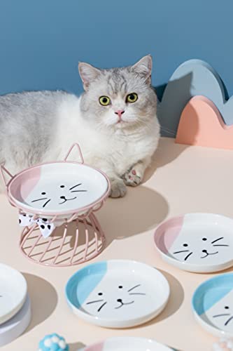 Ceramic Cat Food Bowls, Set of 2