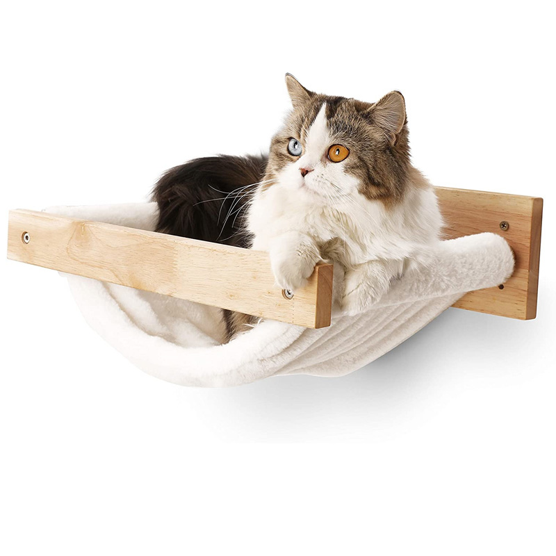 Wall-Mounted Cat Hammock with Scratching Post