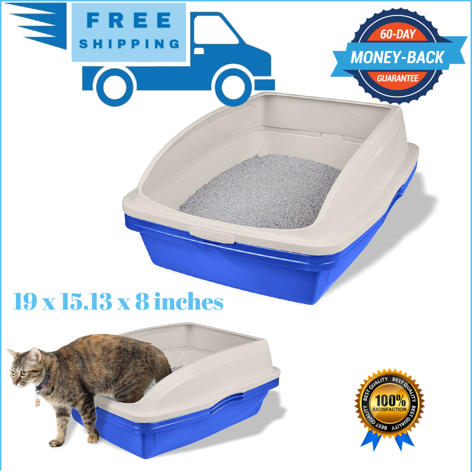 Extra Large self-cleaning hooded cat litter box