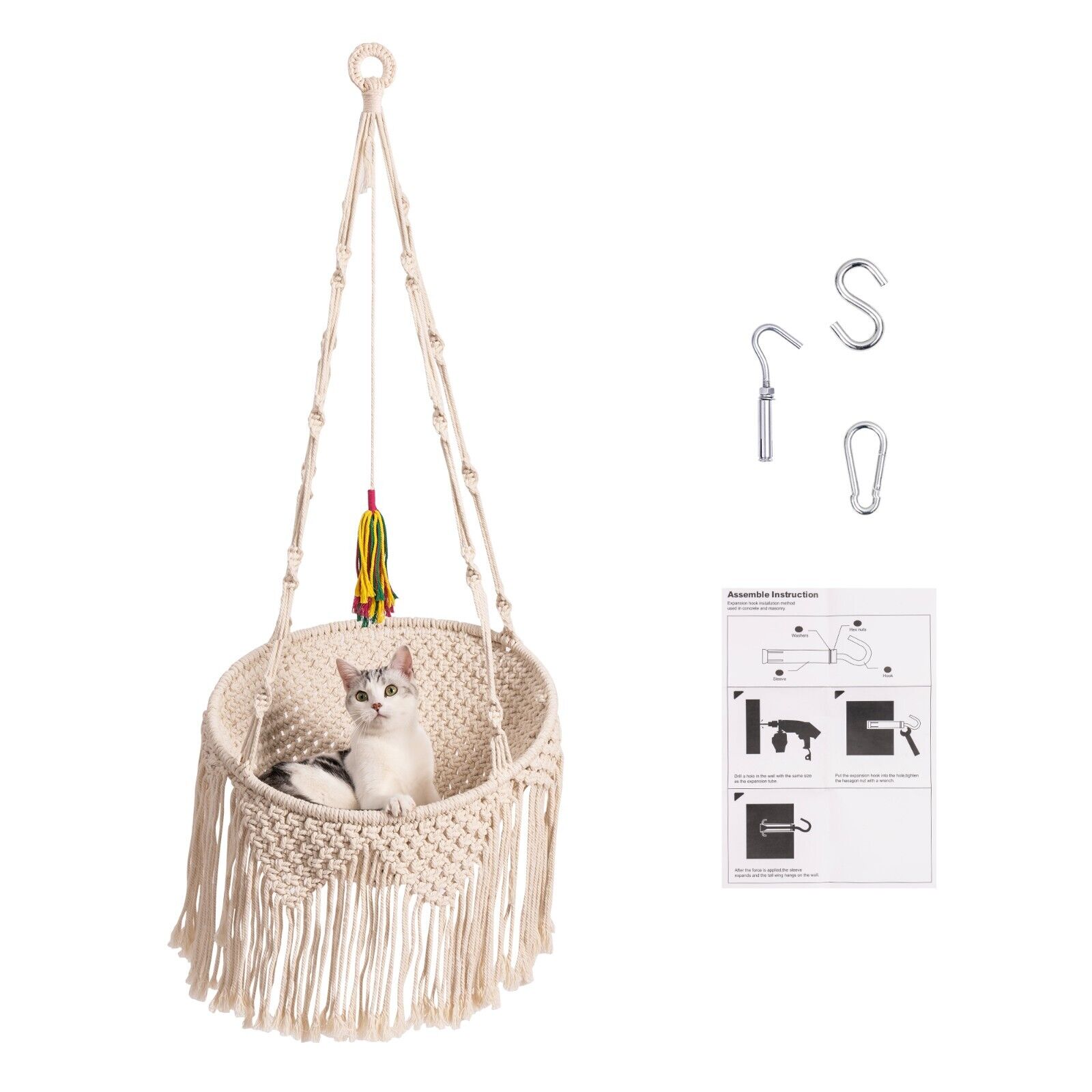 Boho Cat Window Hammock Swing Bed