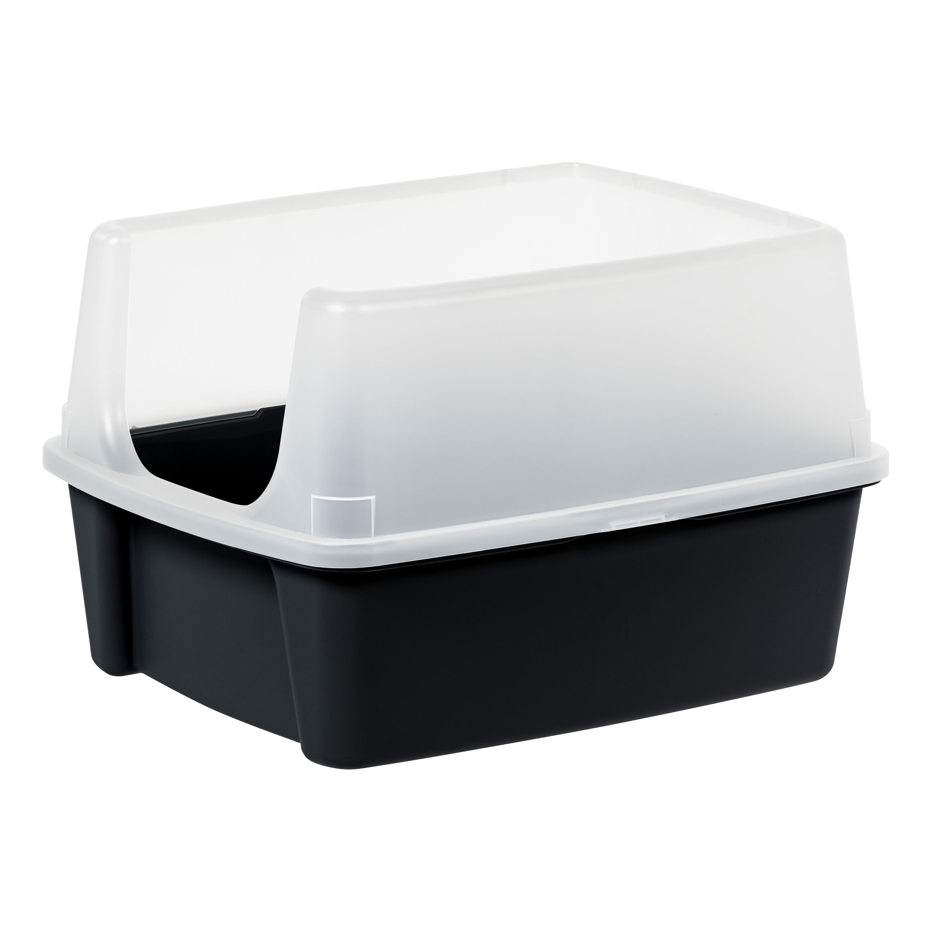 IRIS Open-Top Cat Litter Box, Black