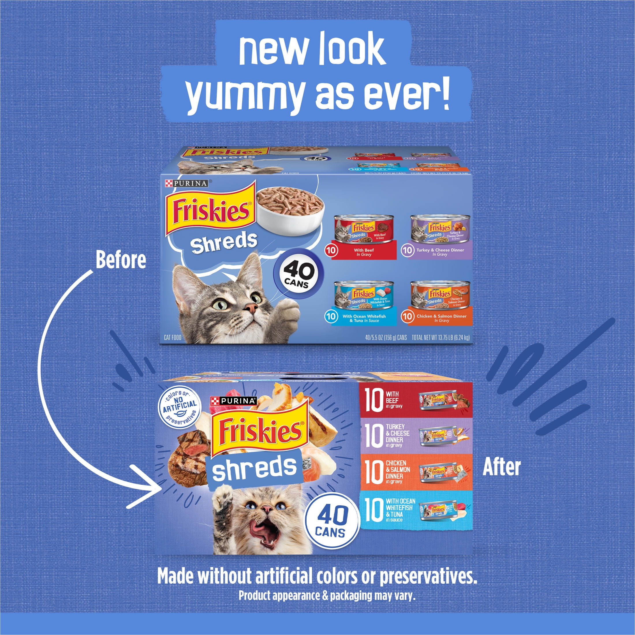 40 Pack Purina Friskies Cat Food Variety